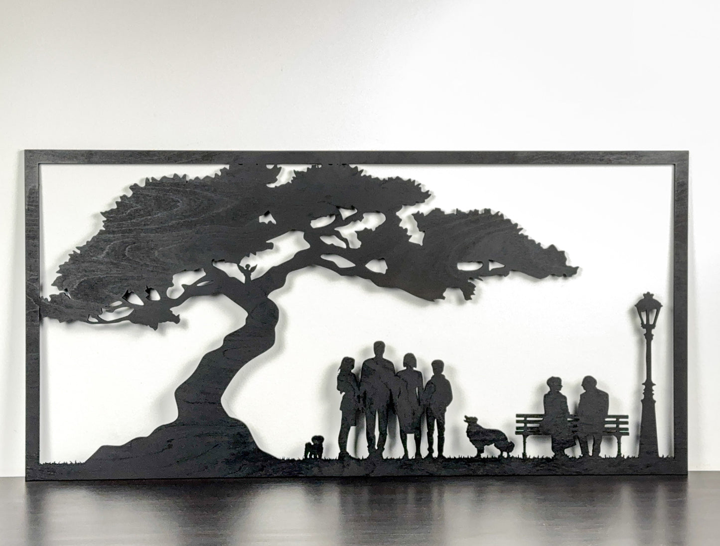 Dekoracja drewniana – Drzewo i rodzina | Baza pod mech 88 x 44 cm