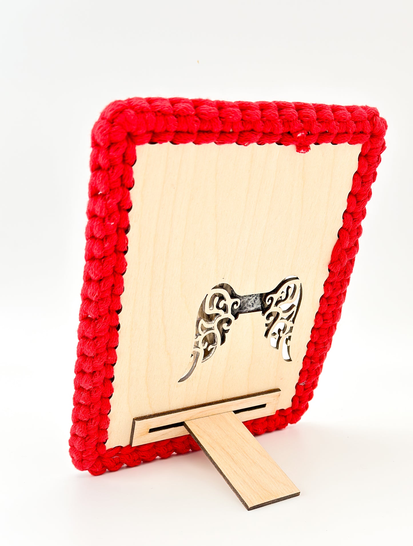 Anioł na święta - drewniana kartka świąteczna z życzeniami