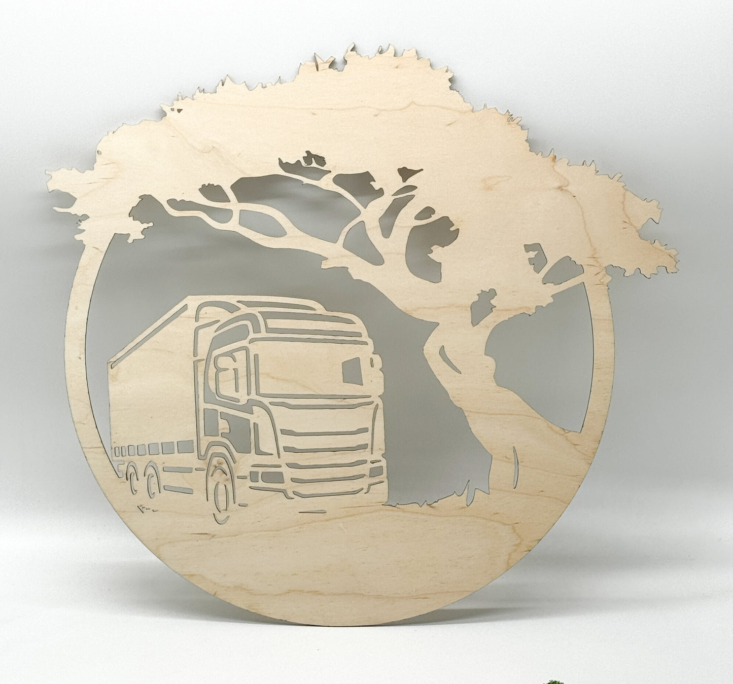 Baza pod mech chrobotek z grafiką drzewa i ciężarówki – sklejka brzozowa suchotrwała 4 mm