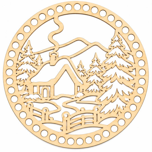 Baza szydełkowa świąteczna domek – 20 cm