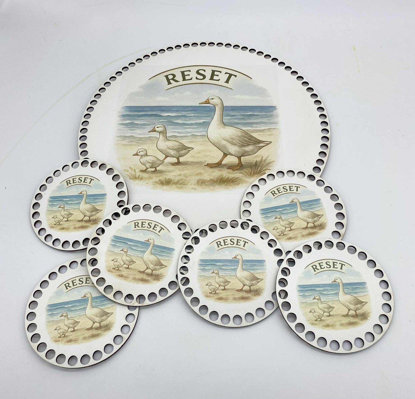 Komplet baz pod szydełko duża taca i podkładki