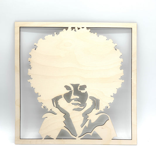 Dekoracja z drewna – Kobieta z afro