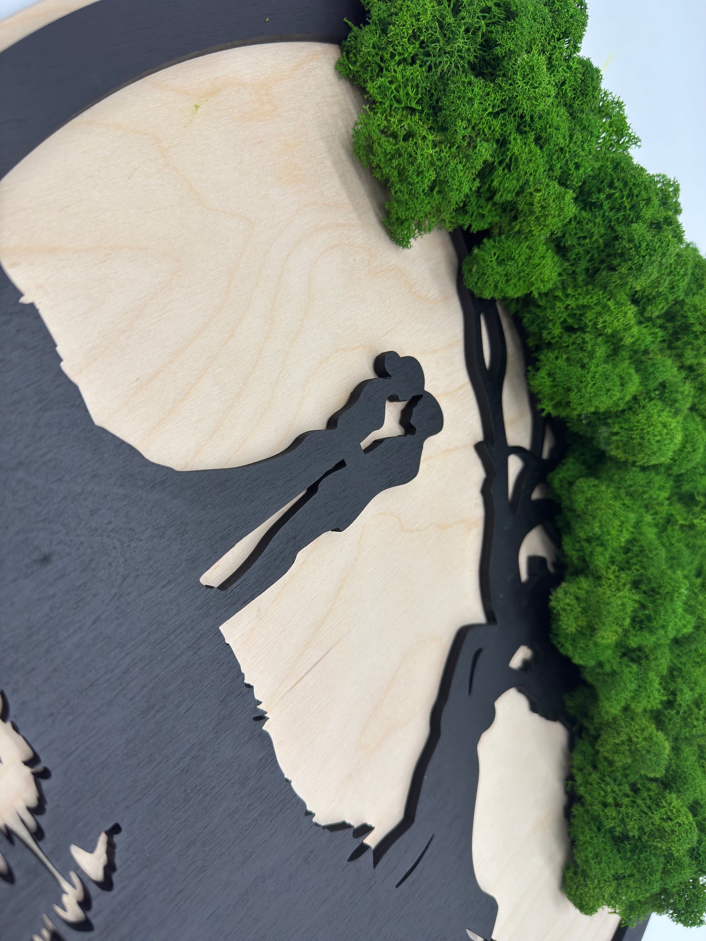 Obraz z mchem para pod drzewem