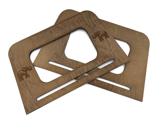 Rączki do torebki drewnianez wygrawerowanym słoniem