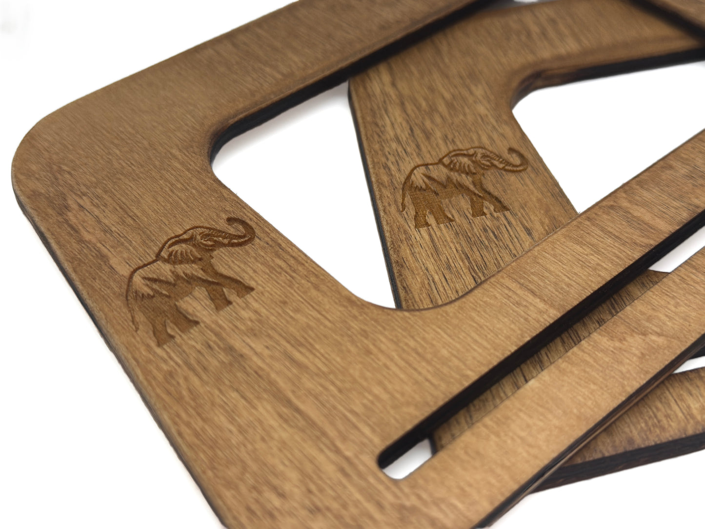 Rączki do torebki drewnianez wygrawerowanym słoniem